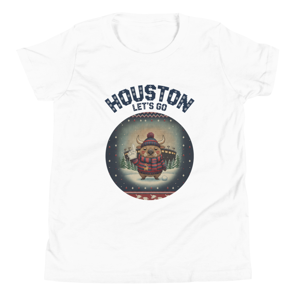 Houston Fan kids tee, pure white flat