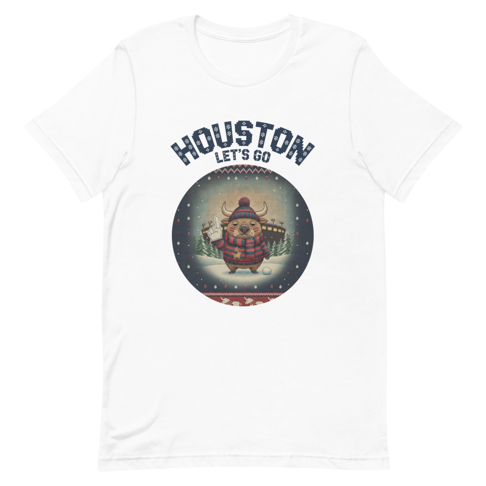 Houston Fan tee, pure white flat