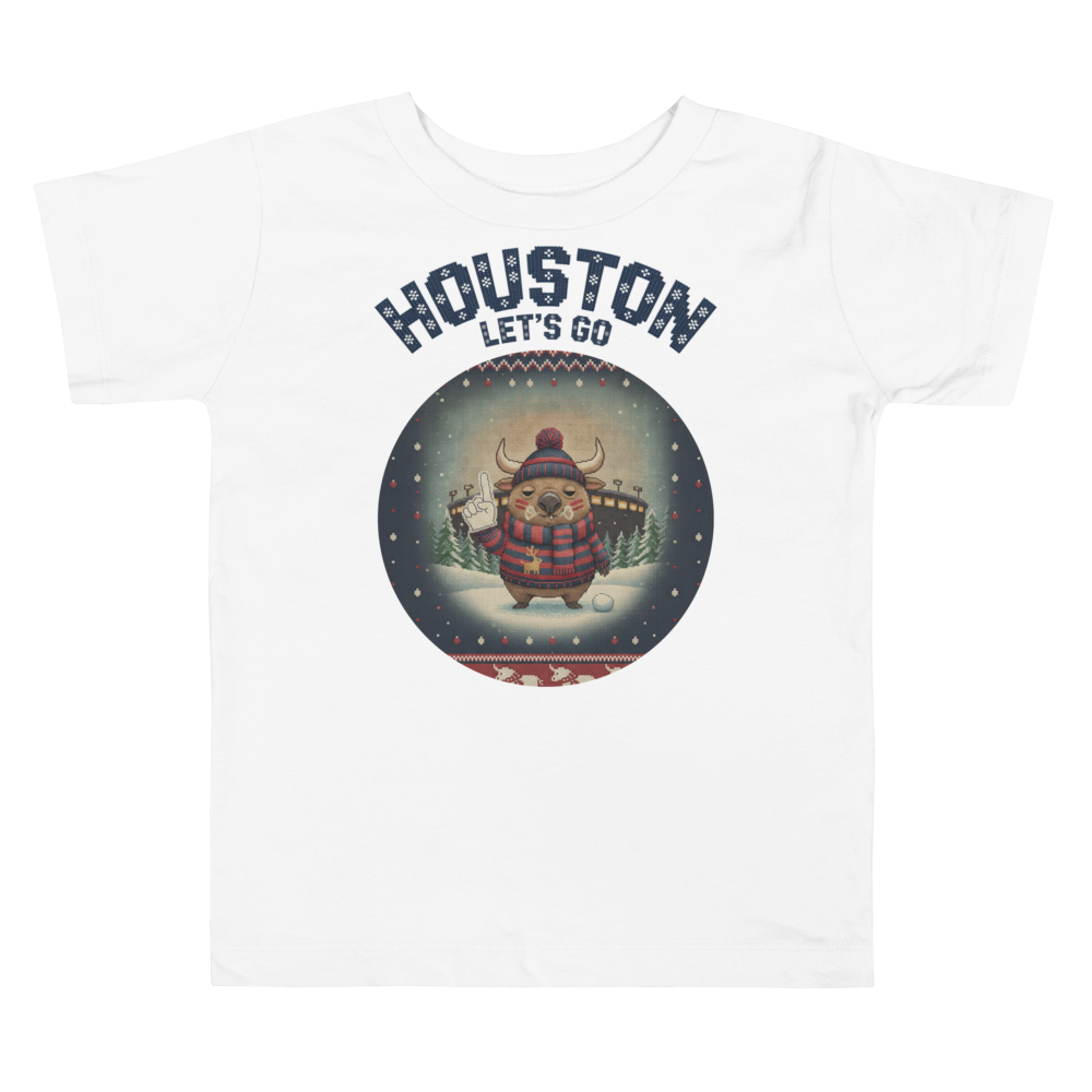 Houston Fan toddler tee, pure white flat