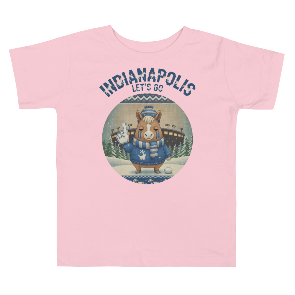 Indianapolis Fan toddler tee, light pink flat