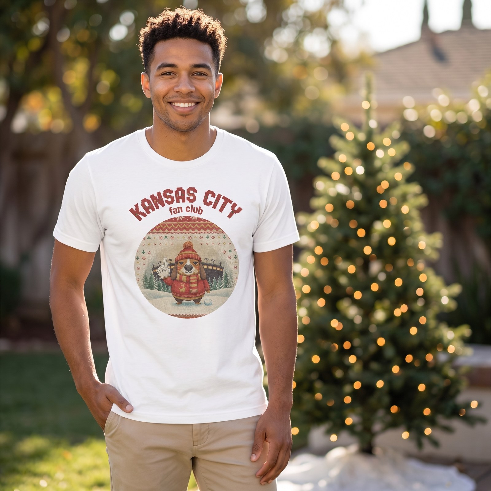 Styling photo, Kansas City Fan Ugly Christmas Shirt