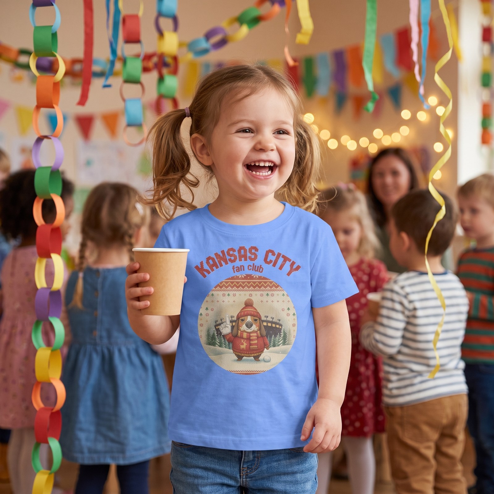 Styling photo, Kansas City Fan Toddler Ugly Christmas Shirt