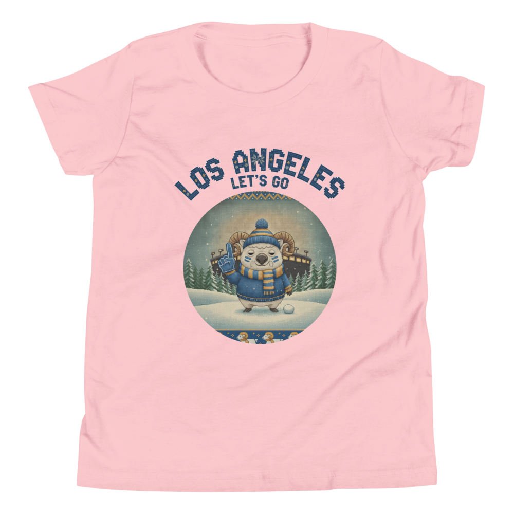 Los Angeles Fan kids tee, light pink flat