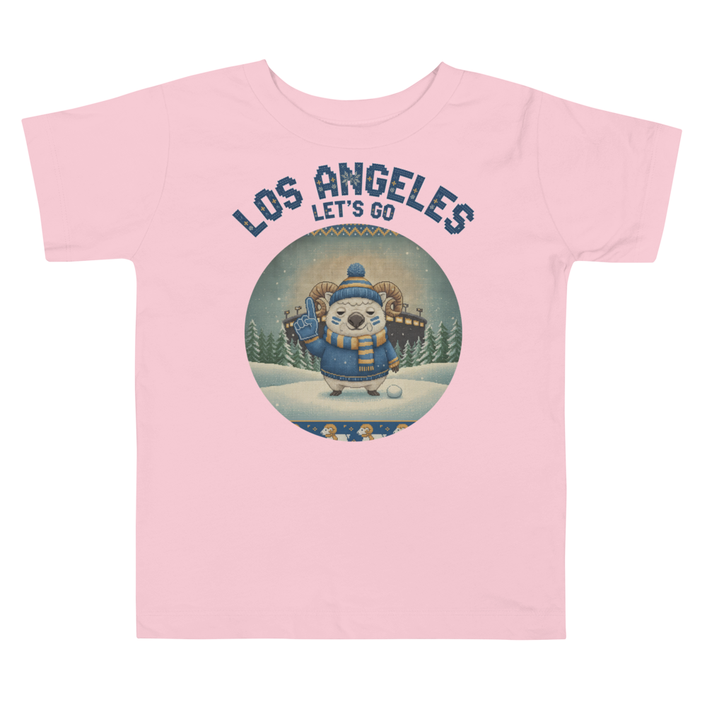 Los Angeles Fan toddler tee, light pink flat
