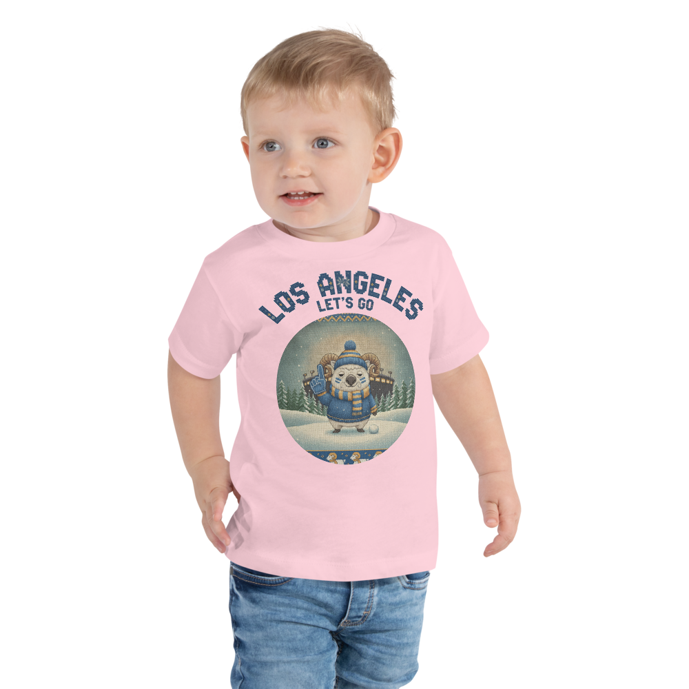 Los Angeles Fan toddler tee, light pink model