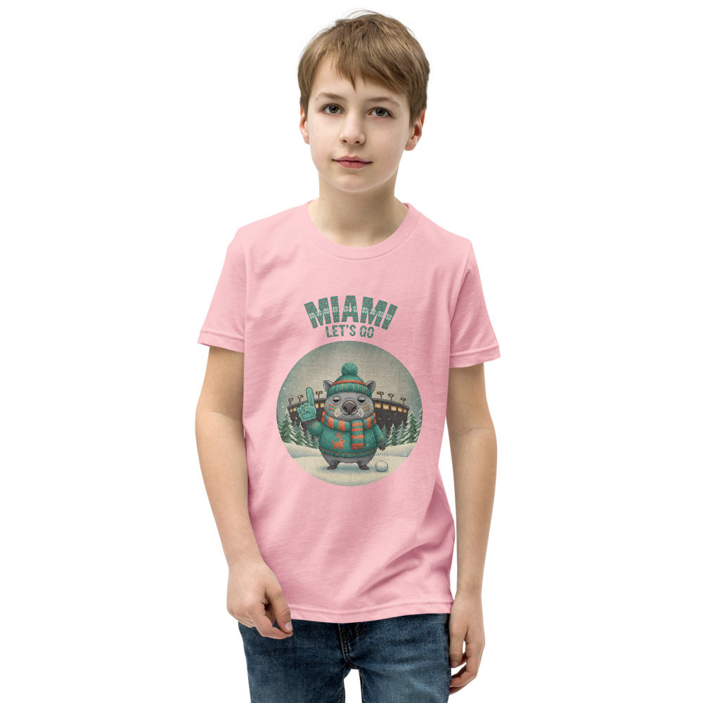 Miami Fan kids tee, light pink model