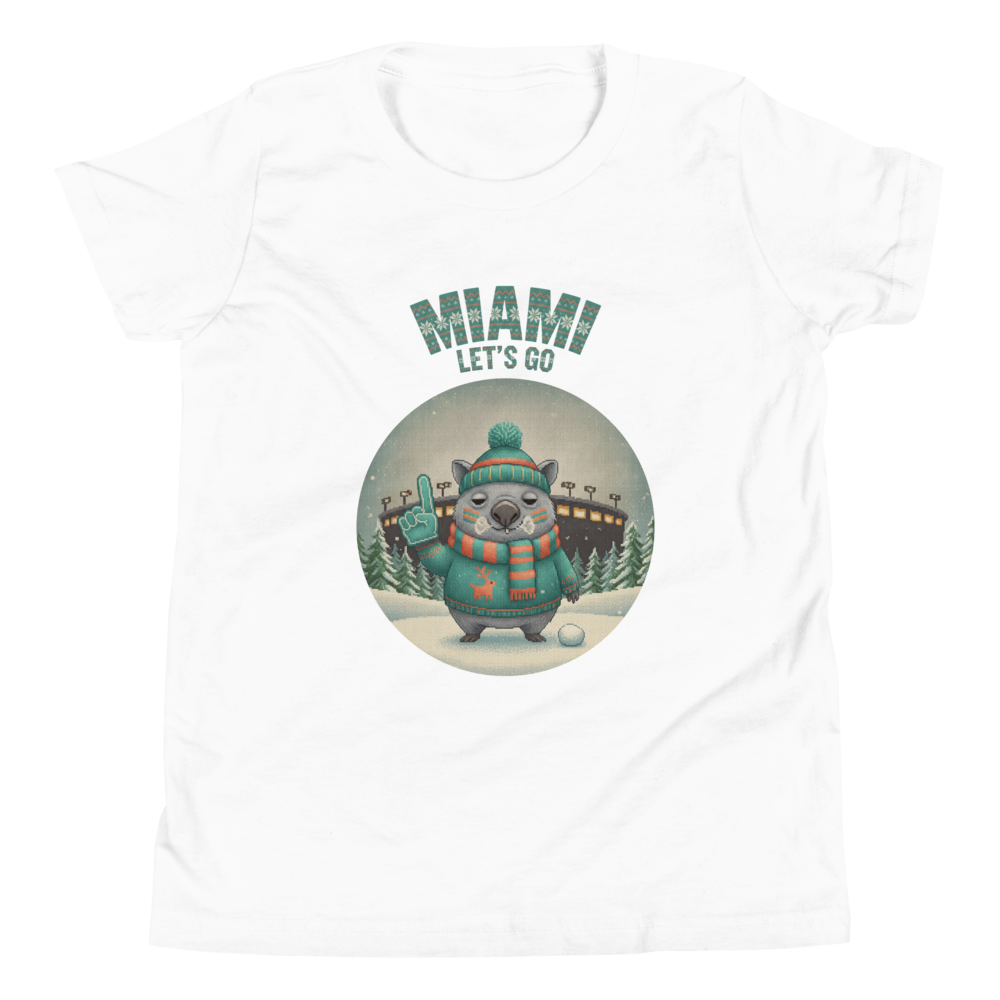Miami Fan kids tee, pure white flat