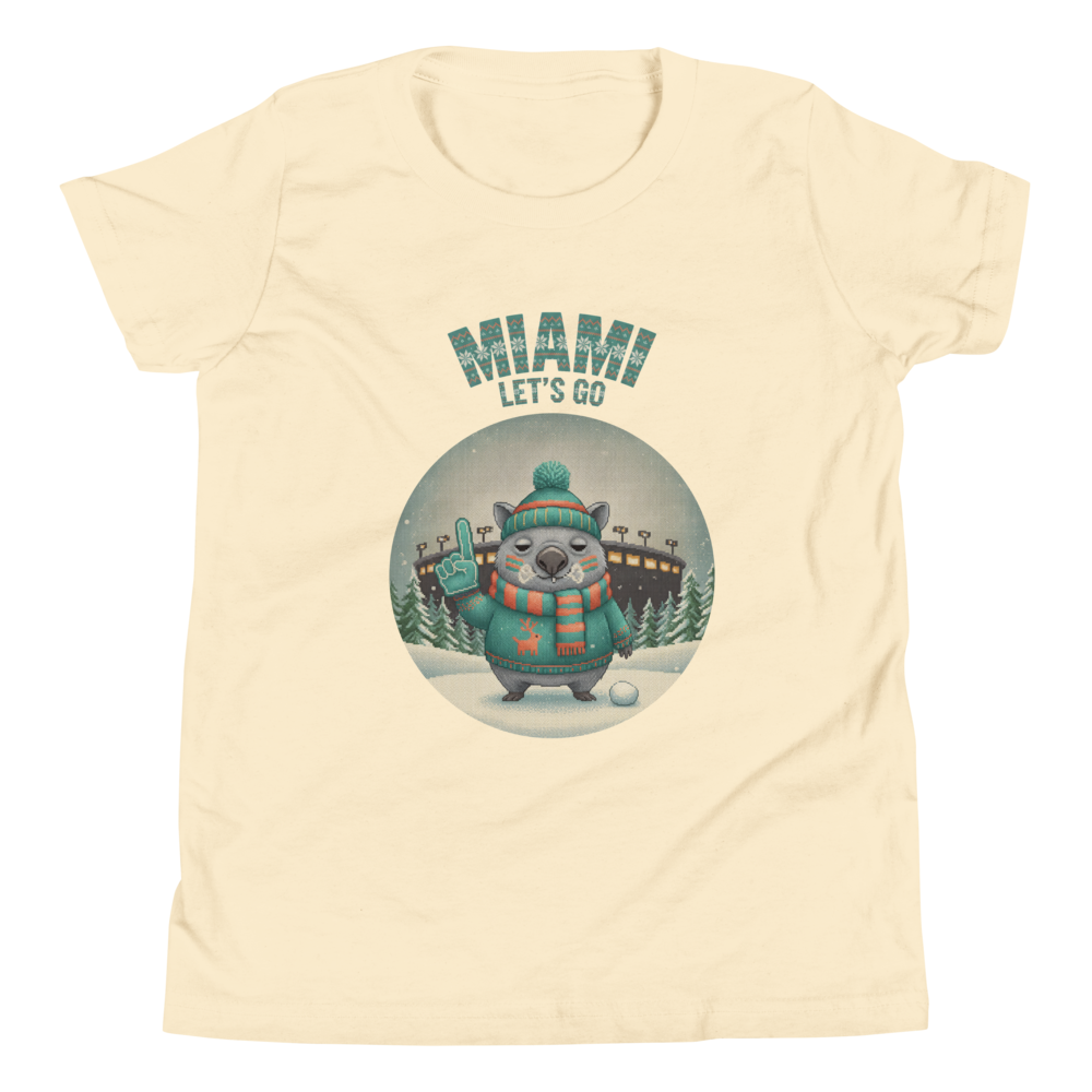 Miami Fan kids tee, vintage white flat
