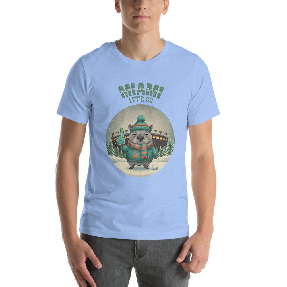 Miami Fan tee, blue model