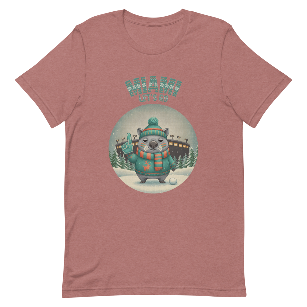 Miami Fan tee, mauve flat