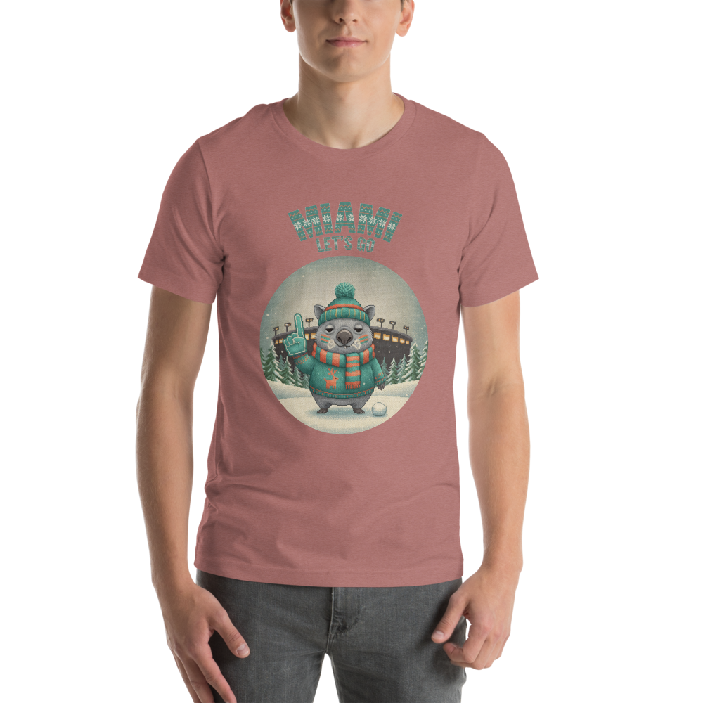 Miami Fan tee, mauve model