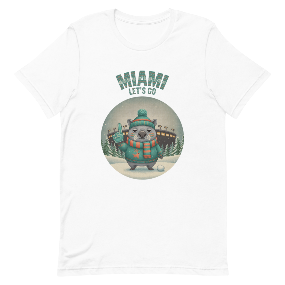 Miami Fan tee, pure white flat