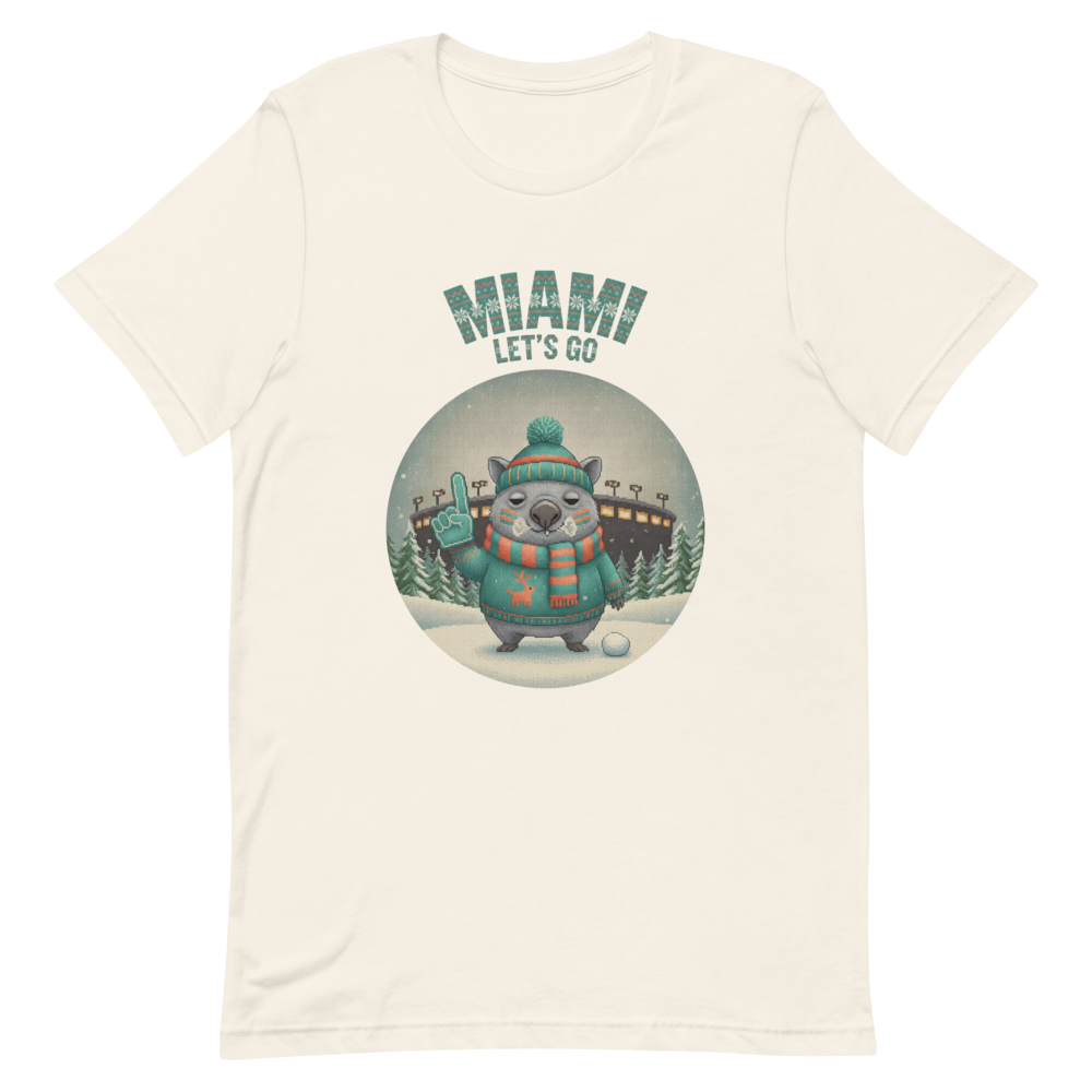 Miami Fan tee, vintage white flat