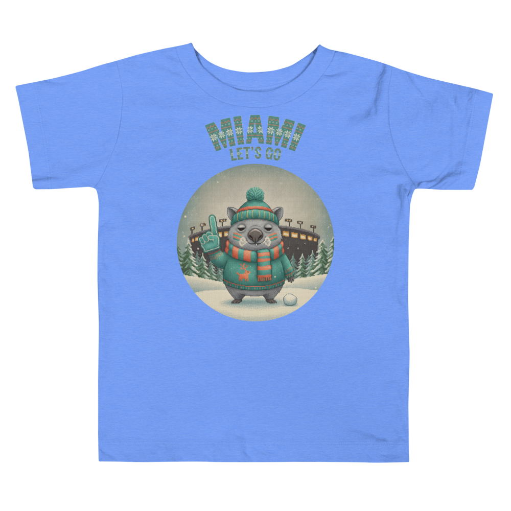Miami Fan toddler tee, blue flat