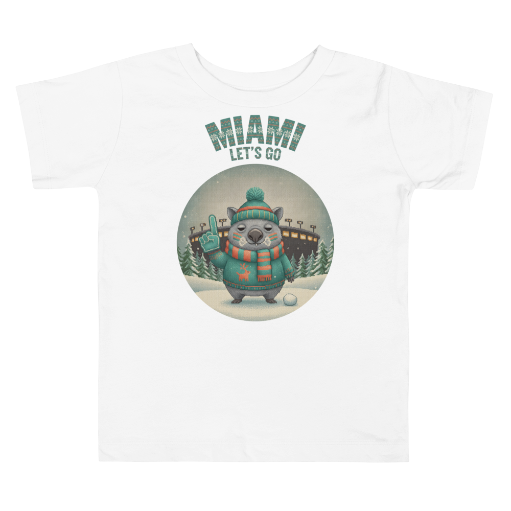 Miami Fan toddler tee, pure white flat