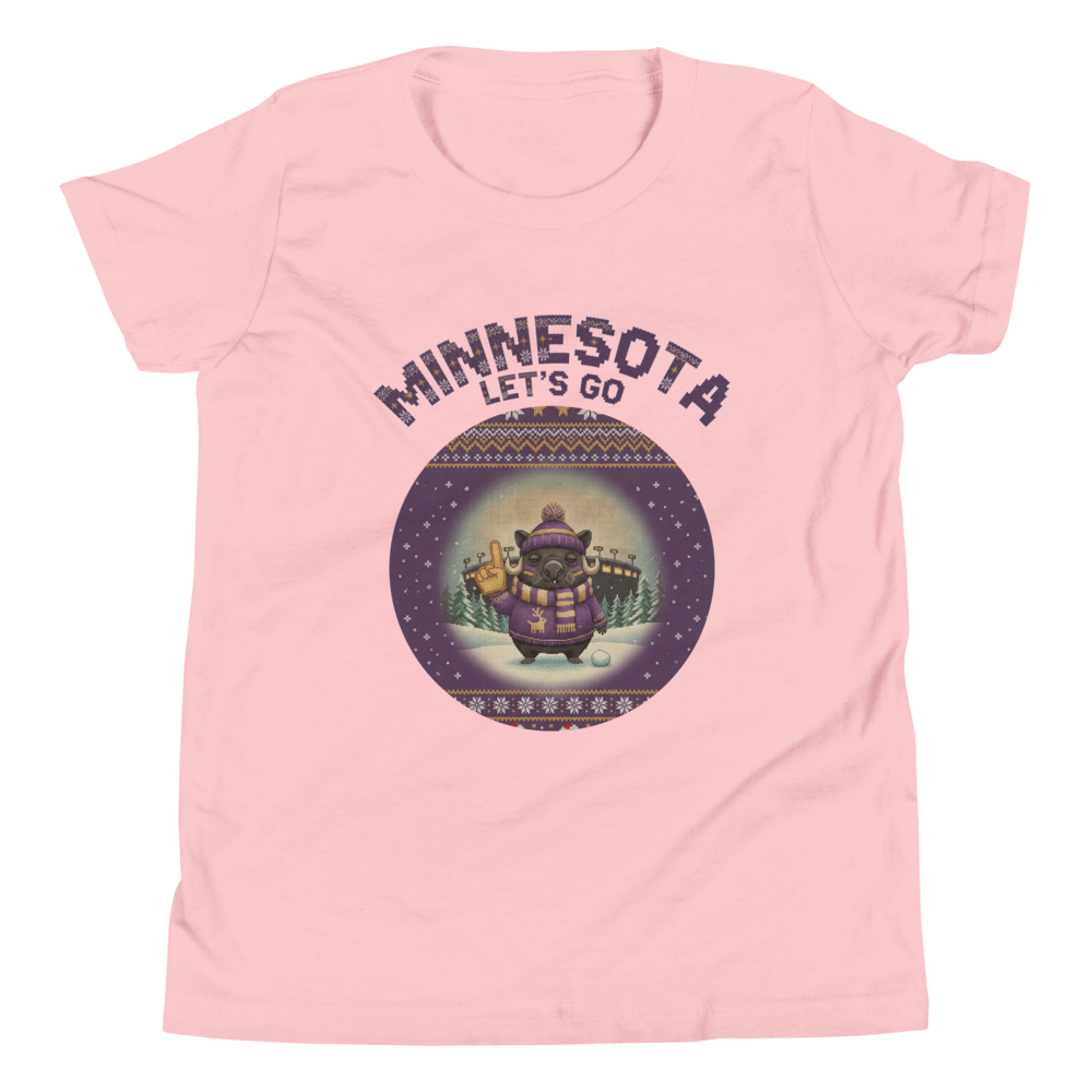 Minnesota Fan kids tee, light pink flat