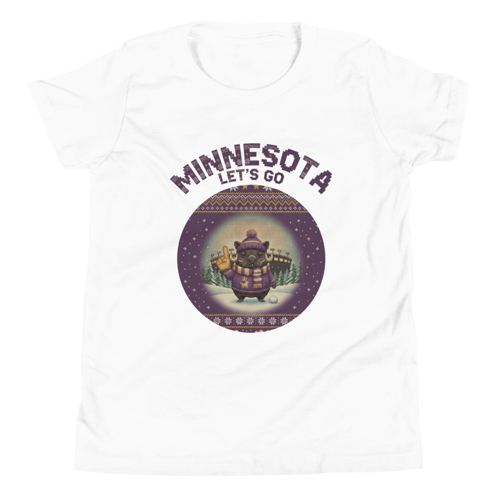Minnesota Fan kids tee, pure white flat