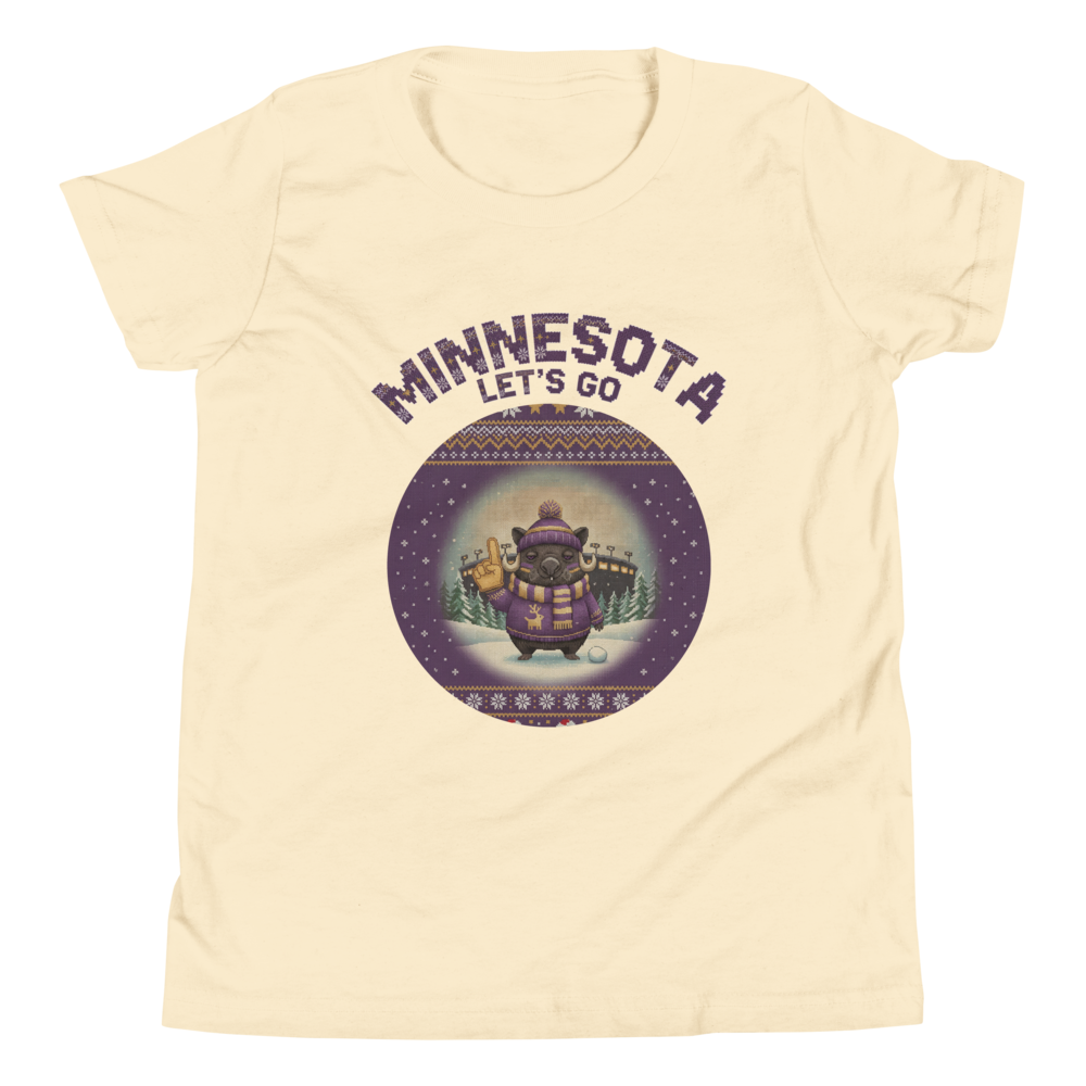 Minnesota Fan kids tee, vintage white flat