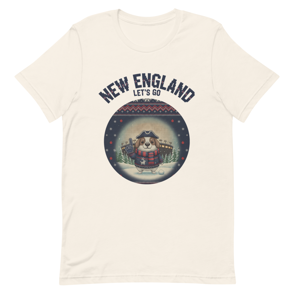 New England Fan tee, vintage white flat