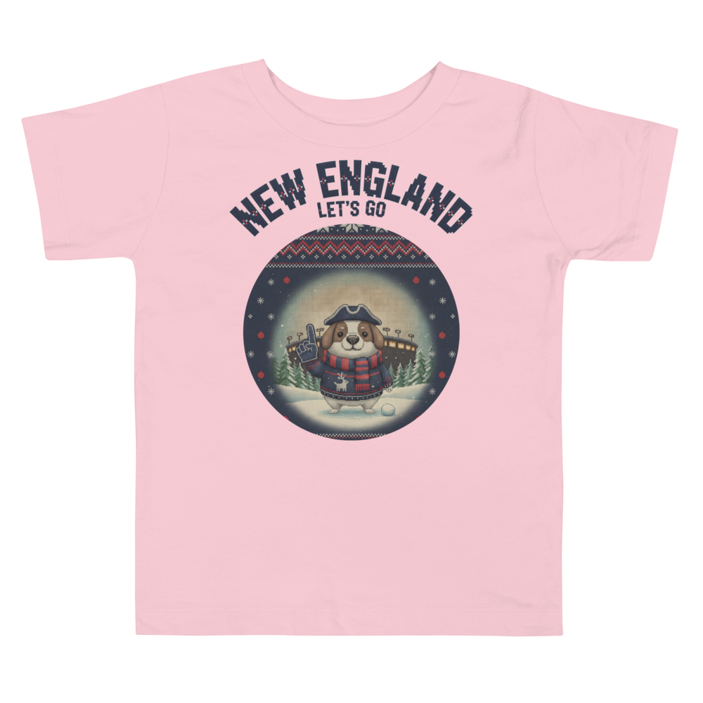 New England Fan toddler tee, light pink flat
