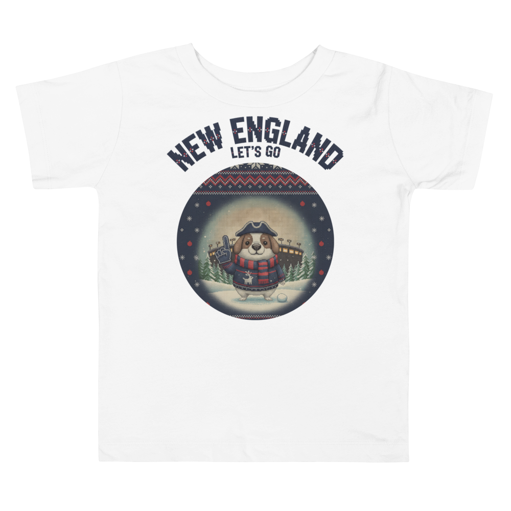 New England Fan toddler tee, pure white flat
