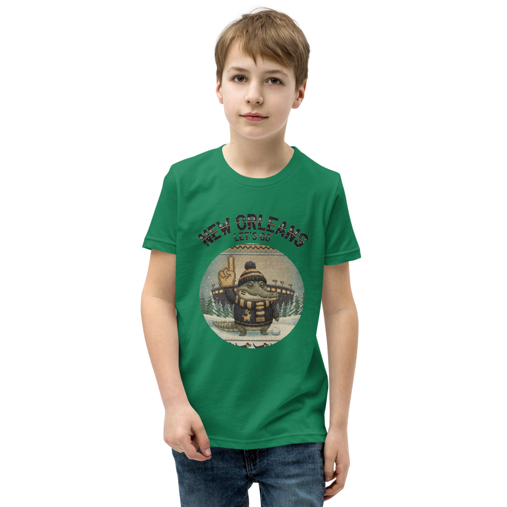 New Orleans Fan kids tee, green model