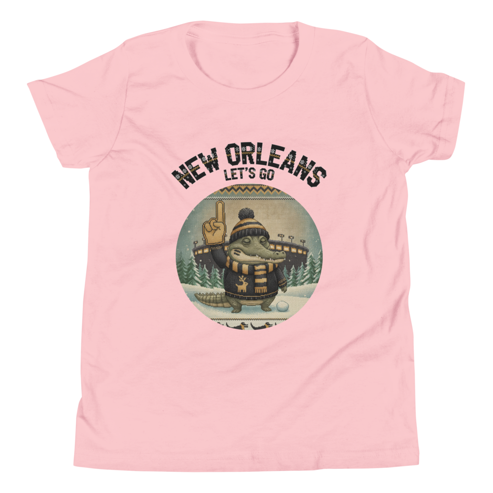 New Orleans Fan kids tee, light pink flat