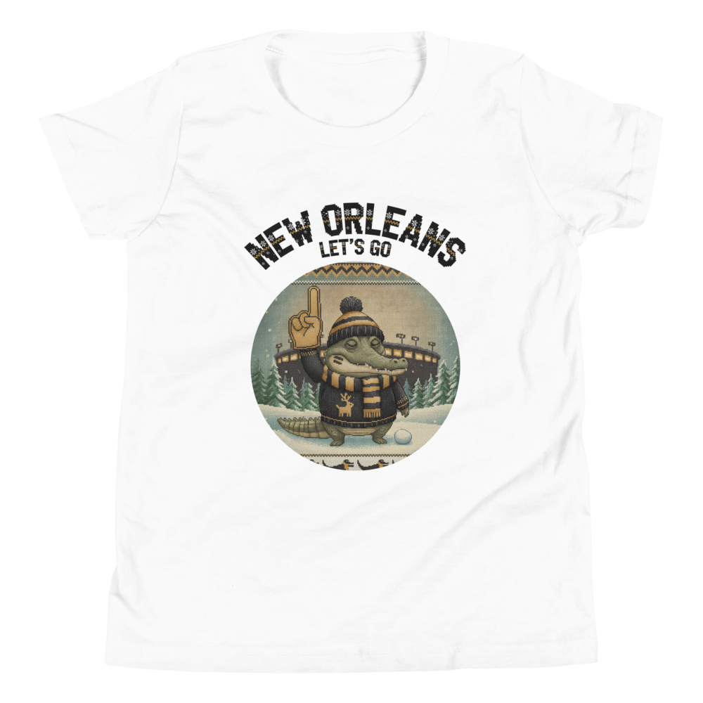 New Orleans Fan kids tee, pure white flat