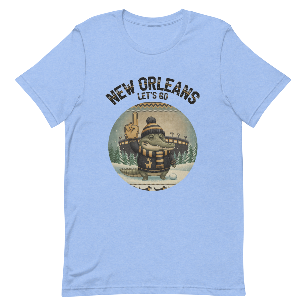 New Orleans Fan tee, blue flat
