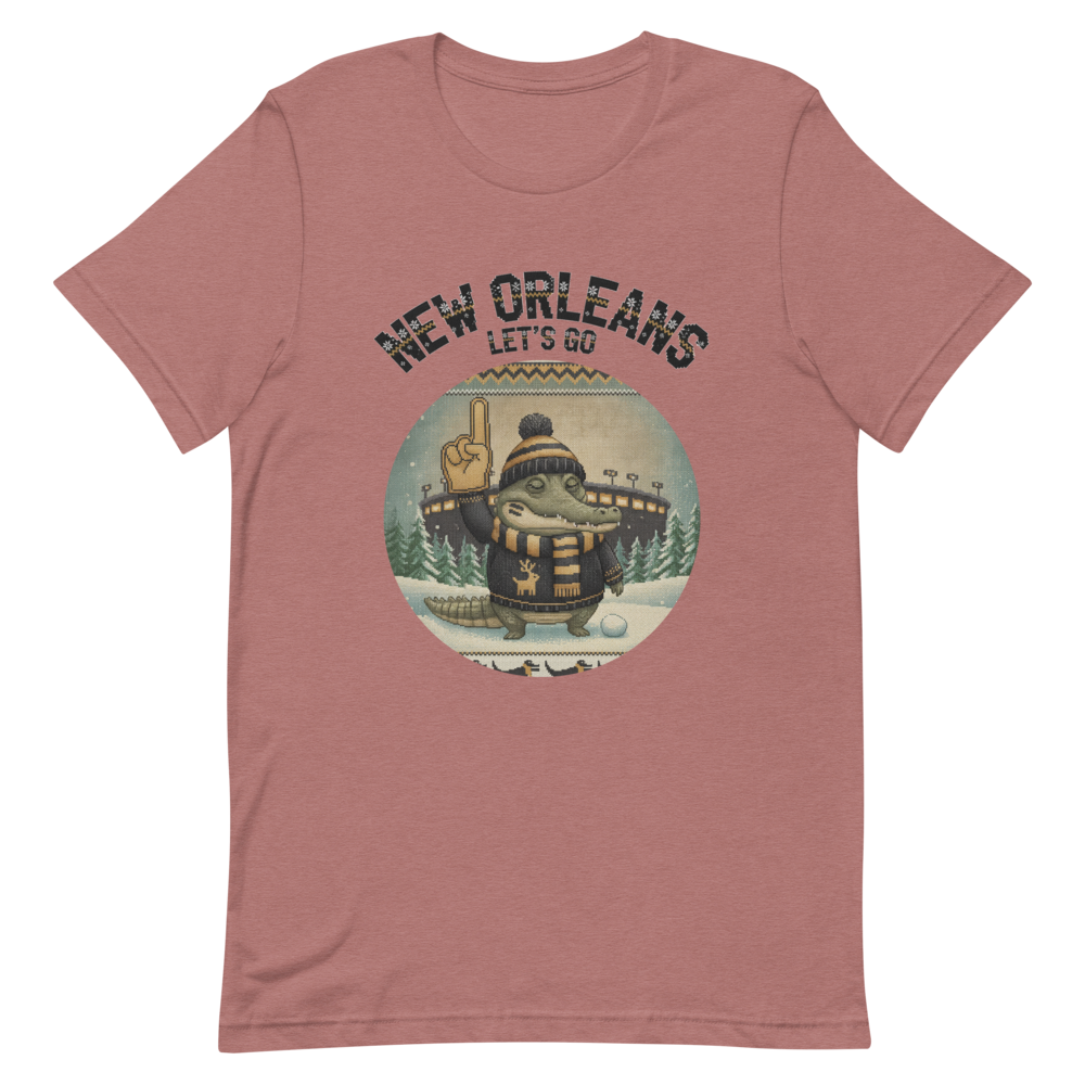 New Orleans Fan tee, mauve flat