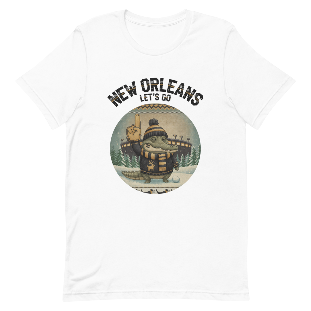 New Orleans Fan tee, pure white flat