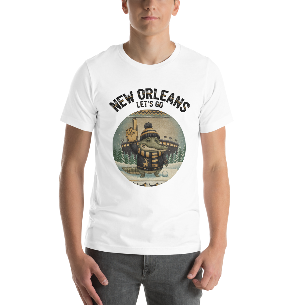 New Orleans Fan tee, pure white model