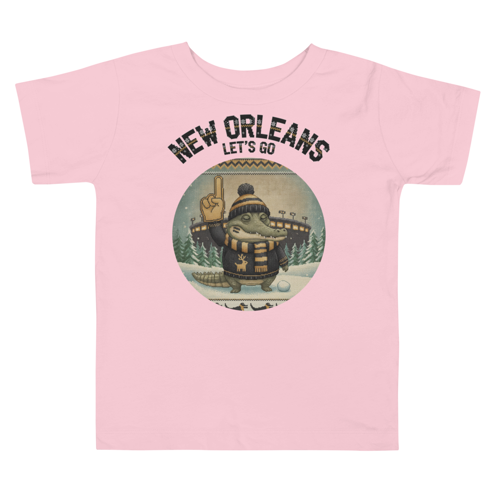 New Orleans Fan toddler tee, light pink flat