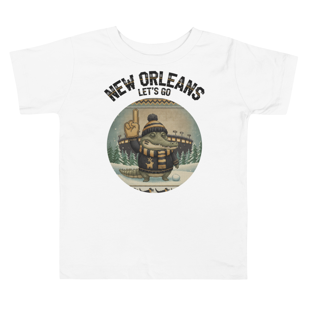 New Orleans Fan toddler tee, pure white flat