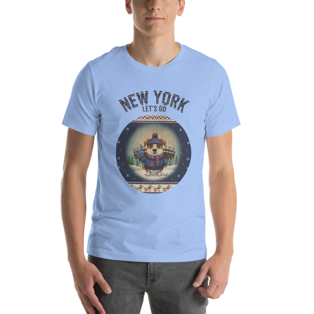 New York Blue Fan tee, blue model
