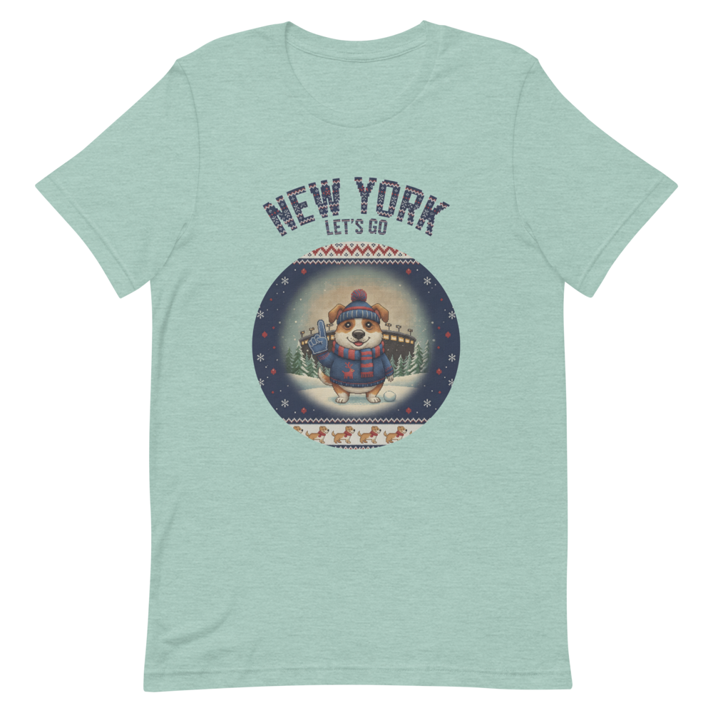 New York Blue Fan tee, green flat
