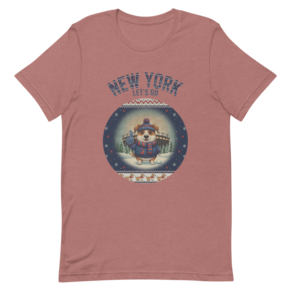 New York Blue Fan tee, mauve flat