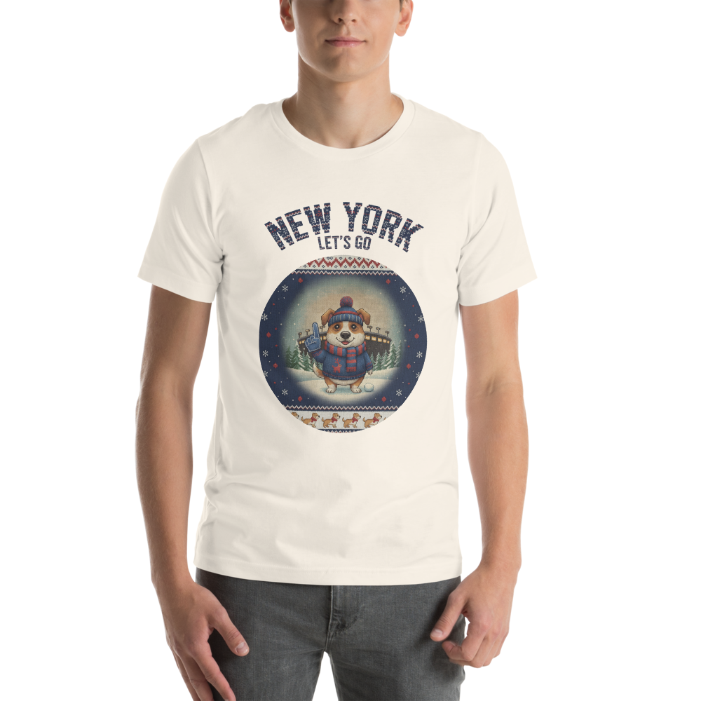 New York Blue Fan tee, vintage white model