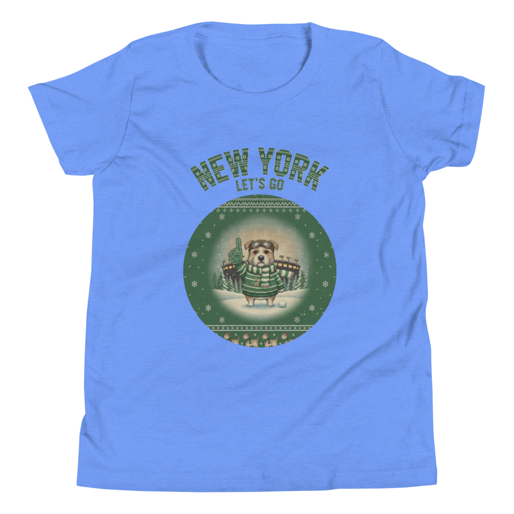 New York Green Fan kids tee, blue flat