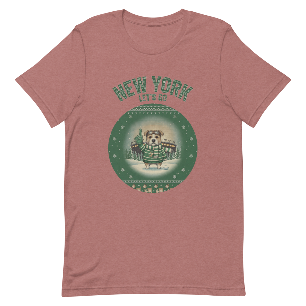 New York Green Fan tee, mauve flat