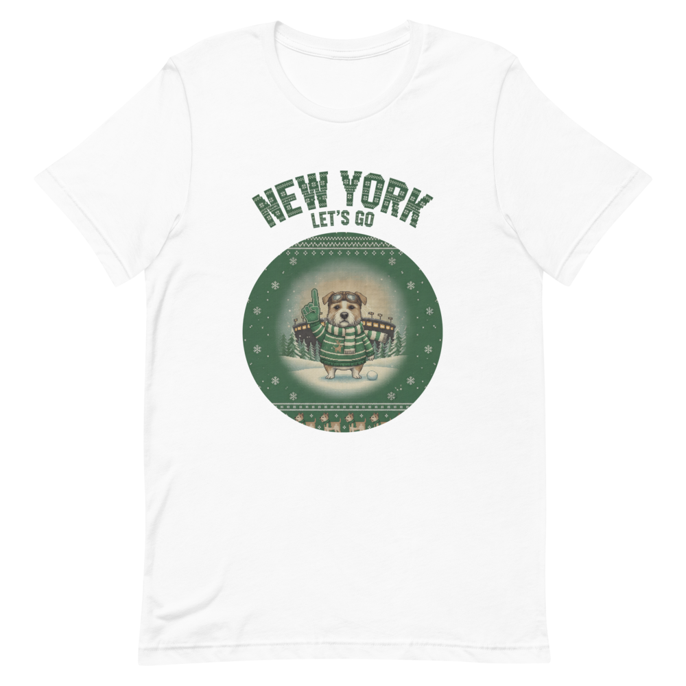 New York Green Fan tee, pure white flat