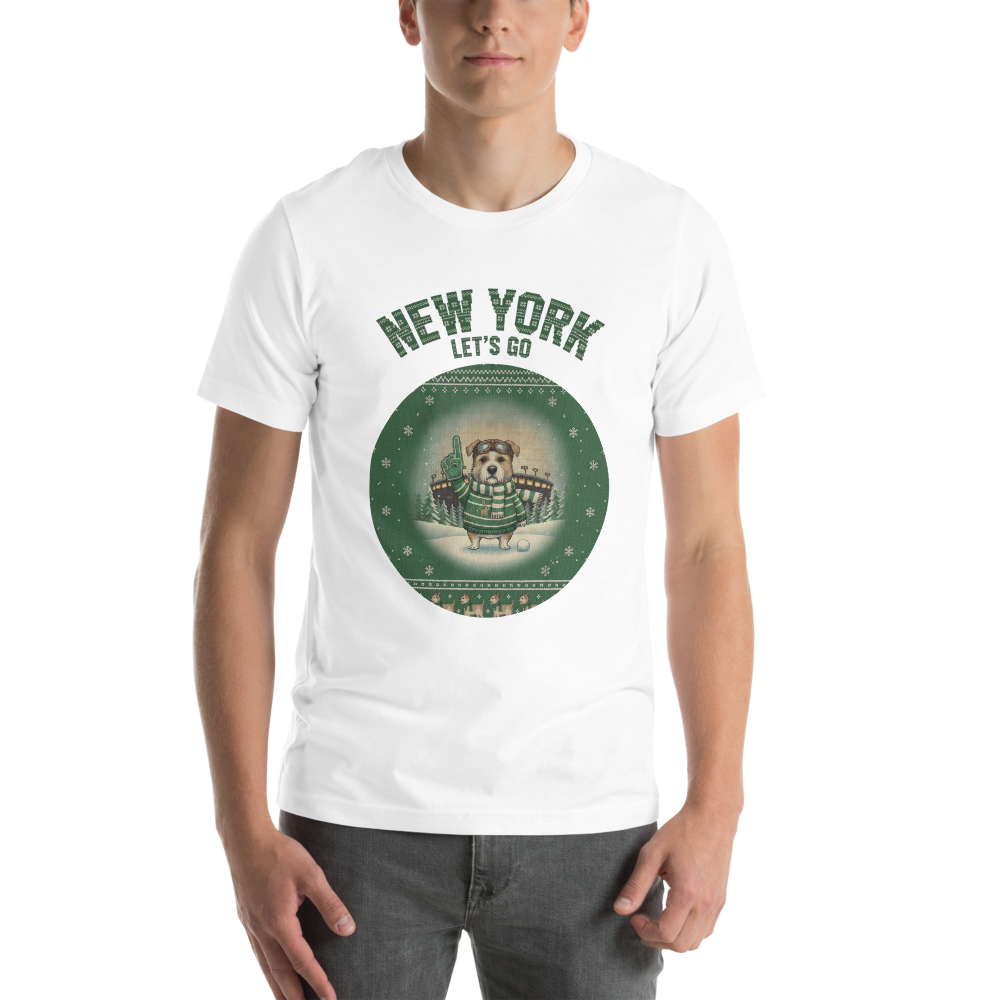 New York Green Fan tee, pure white model