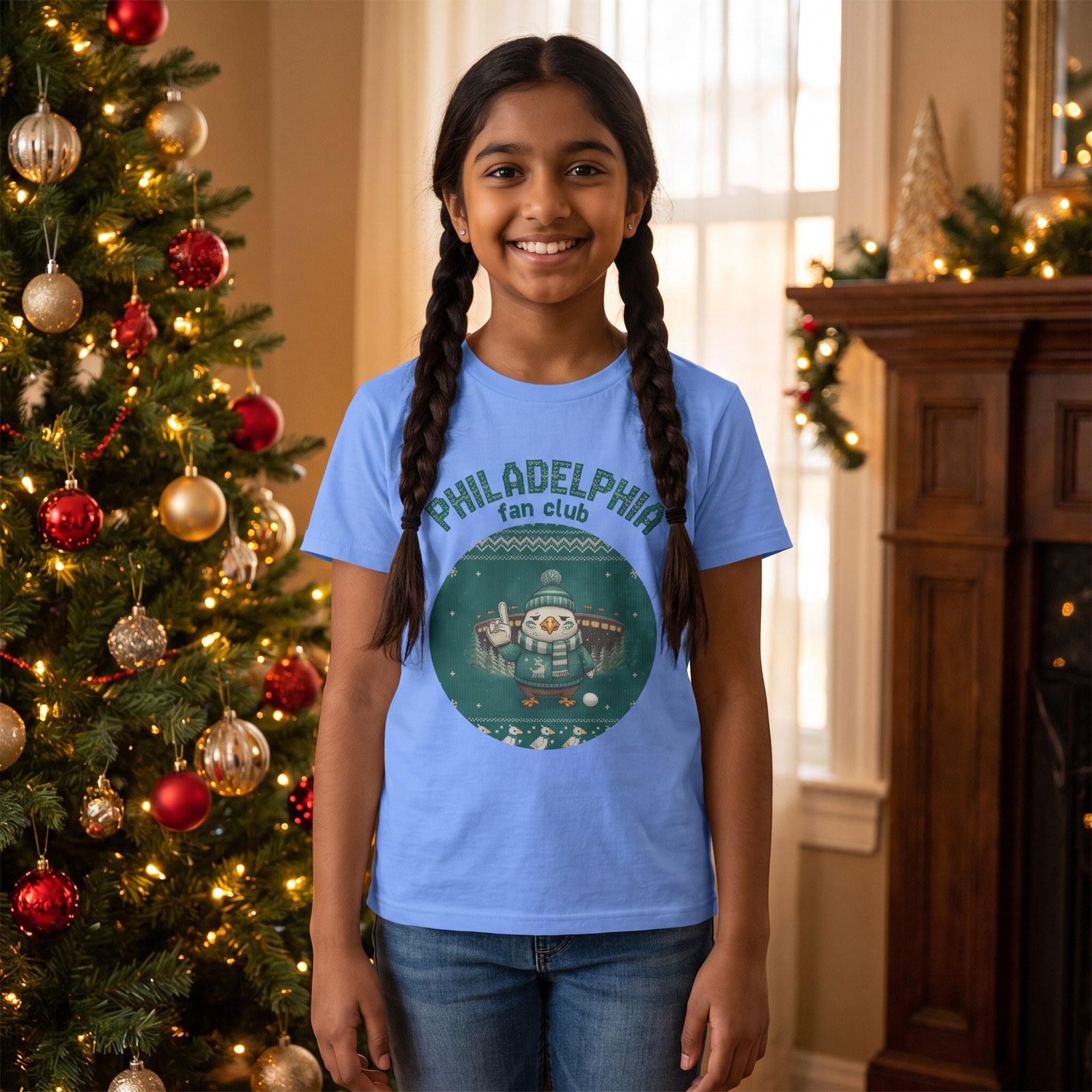 Styling photo, Philadelphia Fan Kids Ugly Christmas Shirt