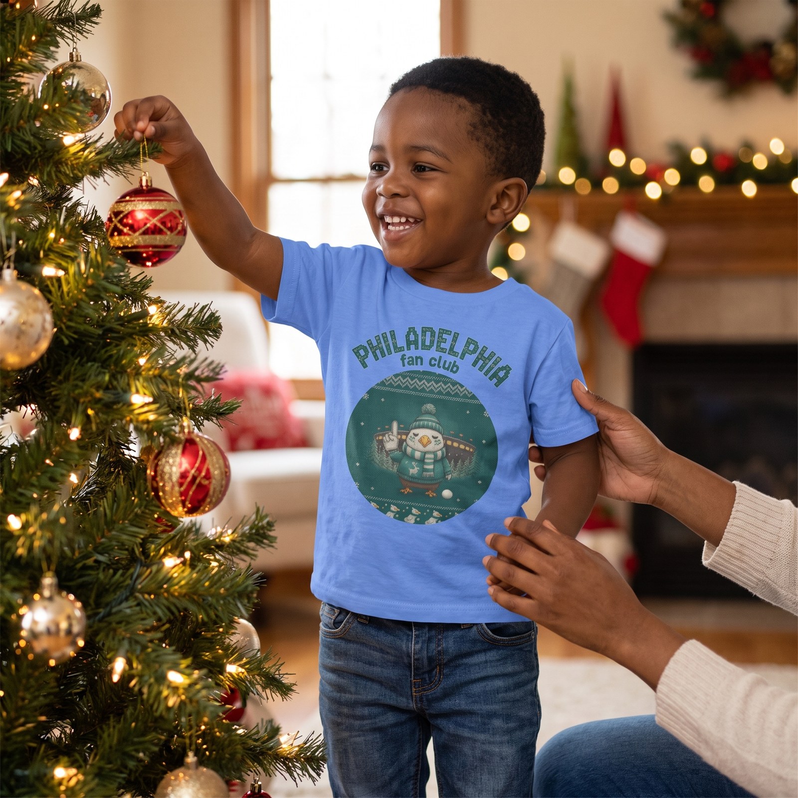 Styling photo, Philadelphia Fan Toddler Ugly Christmas Shirt