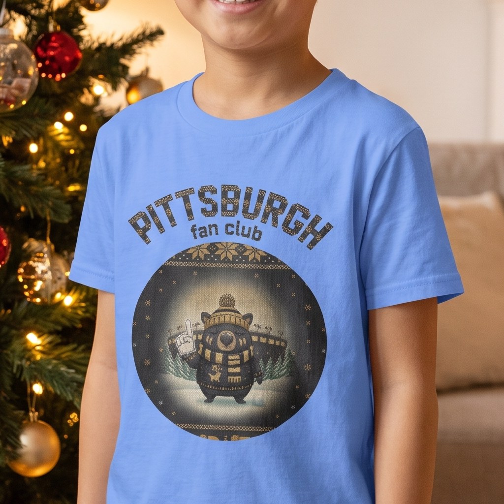 Styling photo, Pittsburgh Fan Kids Ugly Christmas Shirt