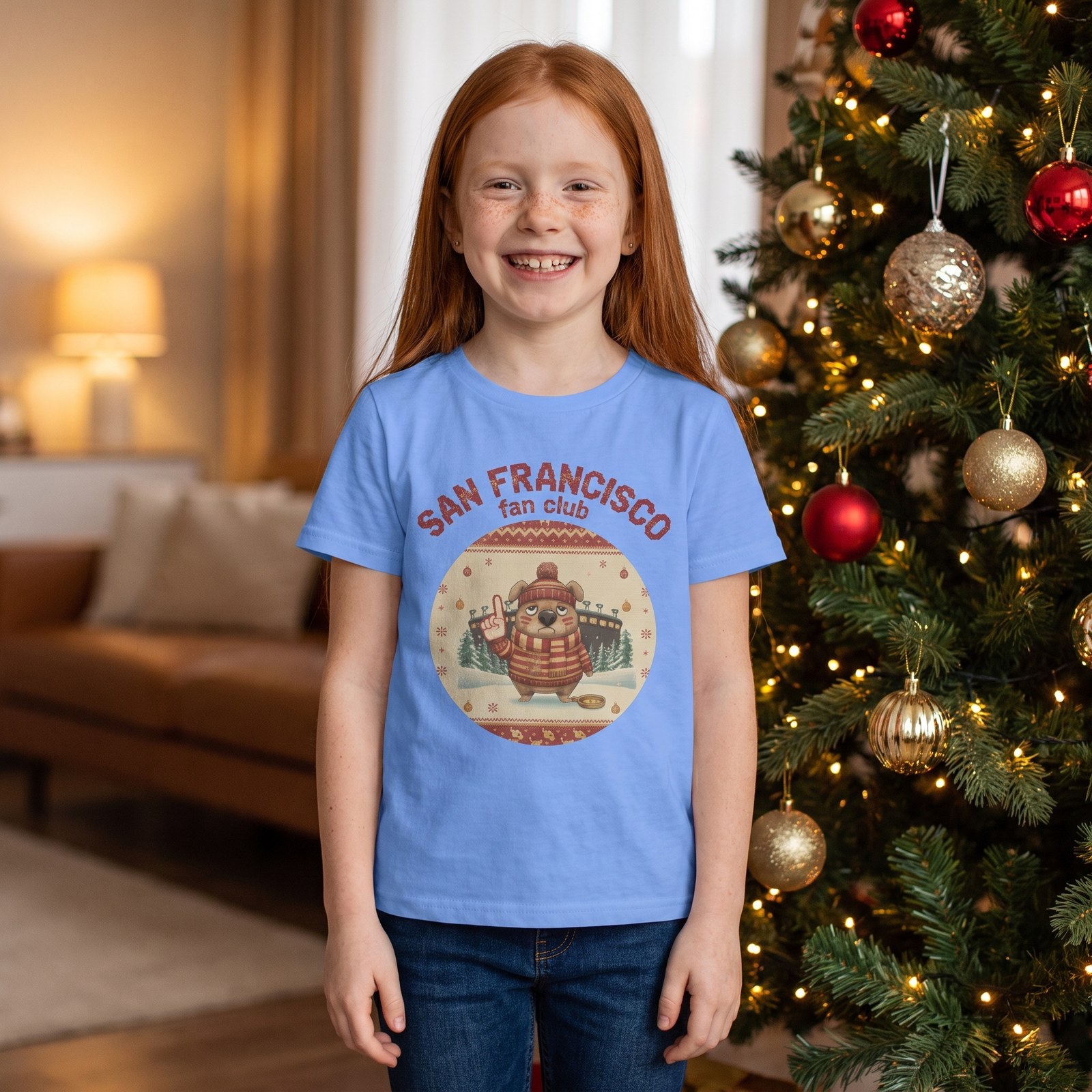 Styling photo, San Francisco Fan Kids Ugly Christmas Shirt