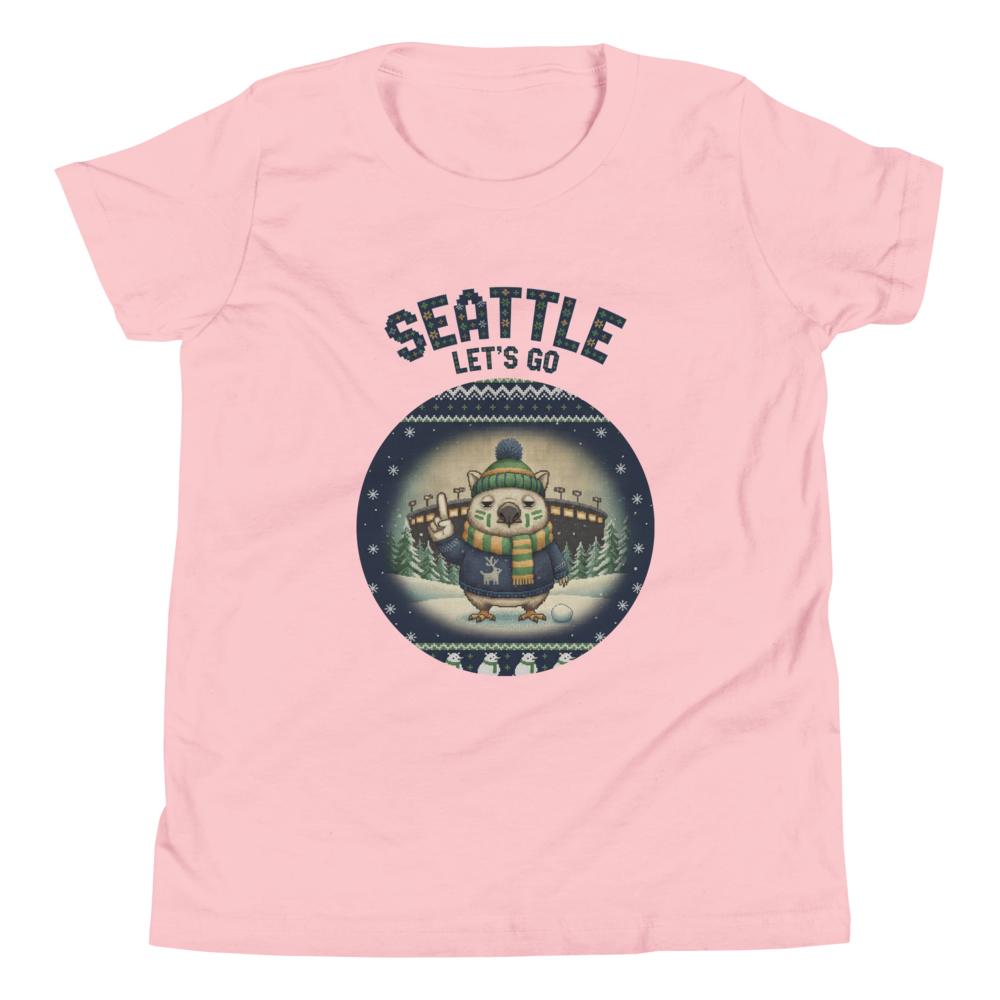 Seattle Fan kids tee, light pink flat
