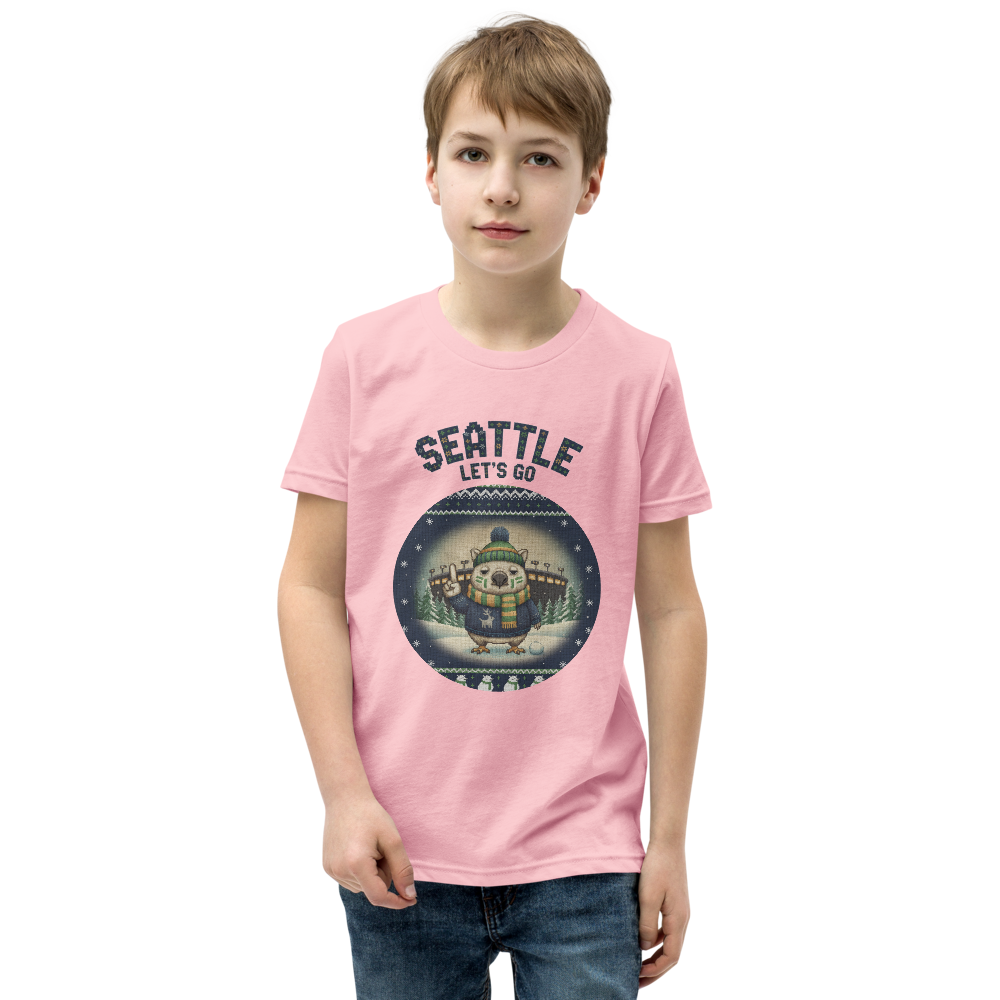 Seattle Fan kids tee, light pink model