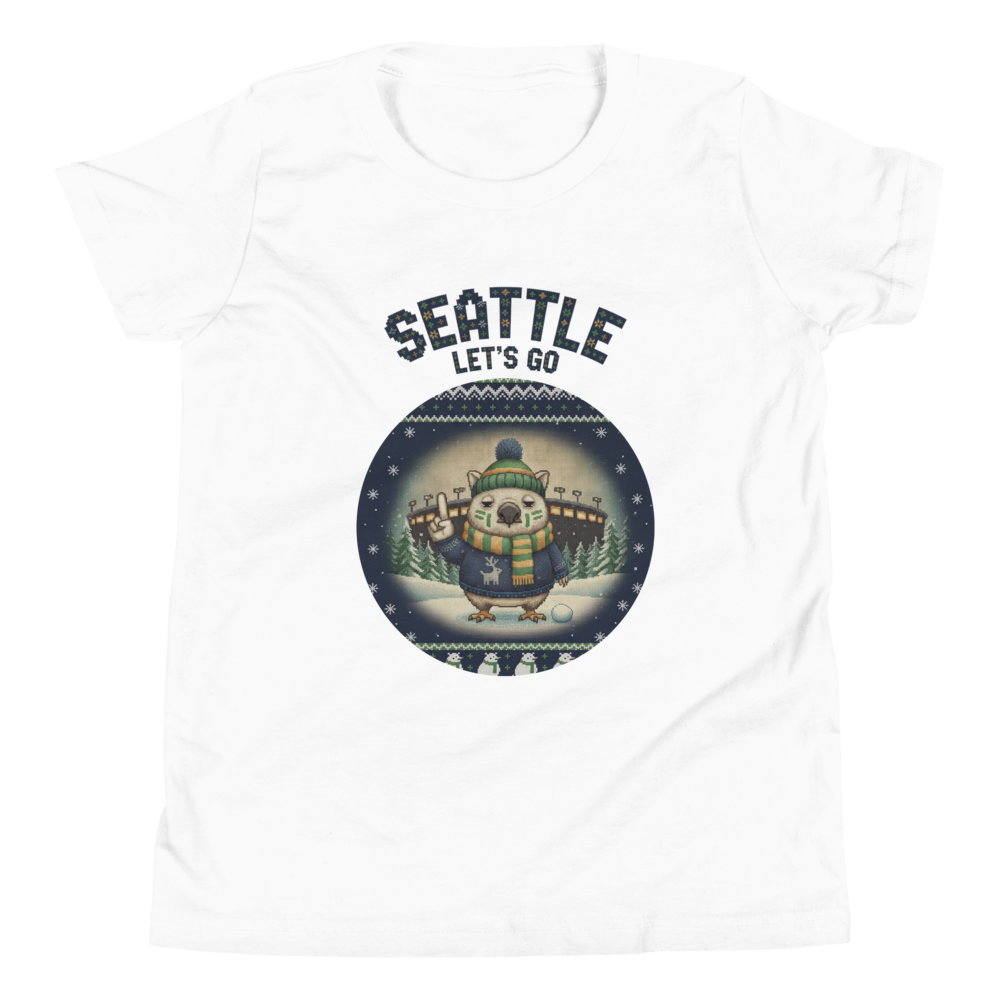 Seattle Fan kids tee, pure white flat