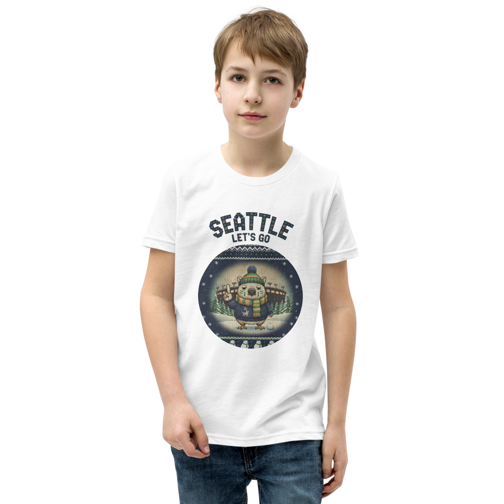 Seattle Fan kids tee, pure white model